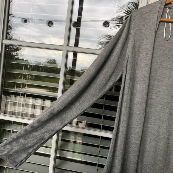 Marks & Spencer M&S Collection Cardigan Sweater Gray Side Slit Basic - Picture 2 of 8